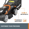 image:imageWORX 17 Cordless Lawn Mower 2 in 1 Electric Mower Cuts Quietly Compact amp Lightweight Push Lawn Mower with 7Position Height Adjustment for Small Yards 2 Batteries amp Charger Included WG74314 40V Mower w2 40 Ah Batteries