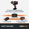 image:imageWORX 20V 12 Cordless Impact Wrench WX272L  Brushless Motor Battery Included Charger Included20V Cordless Brushless High Torque Impact WrenchBattery Pack  Charger  Carry Bag