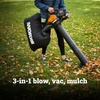 image:imageWORX Cordless Leaf Blower Electric Blowers for Lawn Care with 120 MPH amp 35 LBS Long Nozzle Design for Narrow Spaces with Cleaning Attachments Battery amp Charger Included WG5451210MPH 40V 3 in 1 w2 40 Ah Batteries