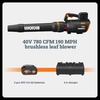 image:imageWORX Cordless Leaf Blower Electric Blowers for Lawn Care with 120 MPH amp 35 LBS Long Nozzle Design for Narrow Spaces with Cleaning Attachments Battery amp Charger Included WG5451190MPH 40V Blower w2 40 Ah Batteries
