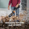 image:imageWORX Nitro Cordless Leaf Blower Electric Blower with 620 CFM amp 165 MPH Blowers for Lawn Care with Brushless Motor amp 3 Speed Control 2  40 Ah Batteries amp Charger Included WG585410CFM 20V BlowerTool Only
