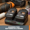 image:imageWORX WA3881 18V20V 60 min Quick Charger Black2 Hour Dual Port Charger