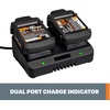 image:imageWORX WA3881 18V20V 60 min Quick Charger Black2 Hour Dual Port Charger