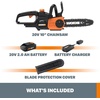 image:imageWorx 20V 10 Cordless Chainsaw Power Share with AutoTension Tool Only  WG322910 Cordless Chainsaw