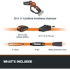 image:imageWorx 20V 5 Mini Cordless Chainsaw 39 lbs 22 fts Chain Speed Power Share Battery Upper amp Hand Guard WG324  Battery amp Charger Included5 22 fts Pruning Saw 20Ah Battery