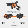 image:imageWorx 20V 5 Mini Cordless Chainsaw 39 lbs 22 fts Chain Speed Power Share Battery Upper amp Hand Guard WG324  Battery amp Charger Included5 25 fts Pruning Saw with Pole 20Ah Battery