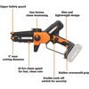 image:imageWorx 20V 5 Mini Cordless Chainsaw 39 lbs 22 fts Chain Speed Power Share Battery Upper amp Hand Guard WG324  Battery amp Charger Included5 25 fts Pruning Saw Tool Only