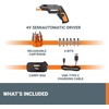image:imageWorx 4V Electric Screwdriver Rechargeable Cordless Power Screwdriver Set with 6 Bits Screw Holder Charger  WX255LWX255L5USBWCASE