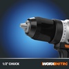 image:imageWorx Nitro 20V Cordless 12 Drill Driver With Brushless Motor  Compact amp Lightweight Set Only 6 and 3 lbs  Power Share Compatible WX130L  Batteries amp Charger Included Black20V 12 Brushless DrillDriver Tool Only