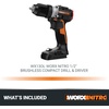 image:imageWorx Nitro 20V Cordless 12 Drill Driver With Brushless Motor  Compact amp Lightweight Set Only 6 and 3 lbs  Power Share Compatible WX130L  Batteries amp Charger Included Black20V 12 Brushless DrillDriver Tool Only