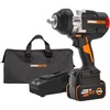 image:imageWORX 20V 12 Cordless Impact Wrench WX272L  Brushless Motor Battery Included Charger Included20V Cordless Brushless High Torque Impact WrenchBattery Pack  Charger  Carry Bag