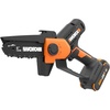 image:imageWorx 20V 5 Mini Cordless Chainsaw 39 lbs 22 fts Chain Speed Power Share Battery Upper amp Hand Guard WG324  Battery amp Charger Included5 25 fts Pruning Saw 20Ah Battery