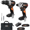 image:imageWorx Nitro 20V Impact Driver and Drill Driver with Brushless Motor Drill Set with Storage Bag Compact Drill and Driver Combo Power Share Compatible WX960L  Batteries amp Charger Included