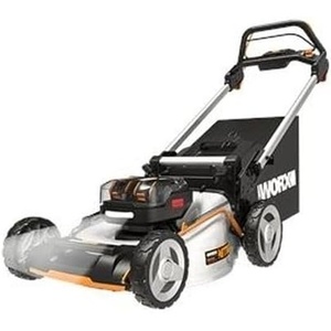 image:imageWORX 17 Cordless Lawn Mower 2 in 1 Electric Mower Cuts Quietly Compact amp Lightweight Push Lawn Mower with 7Position Height Adjustment for Small Yards 2 Batteries amp Charger Included WG74321 40V Mower w2 50Ah Batteries