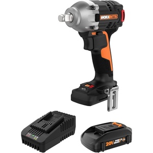 image:imageWORX 20V 12 Cordless Impact Wrench WX272L  Brushless Motor Battery Included Charger Included20V Cordless Brushless Impact WrenchBattery Pack  Charger