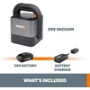 image:imageWORX WX030L 20V Power Share Cordless Cube Vac Compact Vacuum Blackwith battery and charger