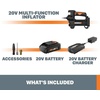 image:imageWORX WX092L9 Tire Inflator Portable Air Compressor Cordless 20V  150 PSI For Car Tires Motorcycle amp Balls Digital Pressure Gauge Auto ShutOff Tool Only3Accessory Air Pump wBattery  04 Ah Charger
