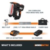 image:imageWorx Nitro 20V 18GA Cordless Brad Nailer Cordless Nail Gun Nail Gun Battery Powered Up to 2 Inch ToolFree Jam Release Trimming amp Molding Baseboard WX842L PowerShare  Battery Charger IncludedWX842L