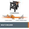 image:imageWorx WX0653 Clamping Sawhorses with Bar Clamps and 7 Inch Metal Triangle RulerClamping Sawhorses  Triangle Ruler