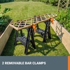 image:imageWorx WX0653 Clamping Sawhorses with Bar Clamps and 7 Inch Metal Triangle RulerClamping Sawhorses  Triangle Ruler