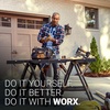 image:imageWorx WX0653 Clamping Sawhorses with Bar Clamps and 7 Inch Metal Triangle RulerPortable Workbench  Sawhorse