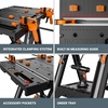 image:imageWorx WX0653 Clamping Sawhorses with Bar Clamps and 7 Inch Metal Triangle RulerPortable Workbench  Sawhorse