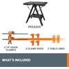 image:imageWorx WX0653 Clamping Sawhorses with Bar Clamps and 7 Inch Metal Triangle RulerPortable Workbench  Sawhorse