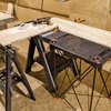 image:imageWorx WX0653 Clamping Sawhorses with Bar Clamps and 7 Inch Metal Triangle RulerSidekick Work Table