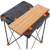 image:imageWorx WX0653 Clamping Sawhorses with Bar Clamps and 7 Inch Metal Triangle RulerSidekick Work Table