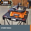 image:imageWorx WX0653 Clamping Sawhorses with Bar Clamps and 7 Inch Metal Triangle RulerSidekick Work Table