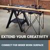 image:imageWorx WX0653 Clamping Sawhorses with Bar Clamps and 7 Inch Metal Triangle RulerSidekick Work Table