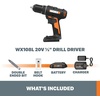 image:imageWorx WX108L 20V 12 Cordless Drill Driver Power Share  Batteries amp Charger Included12 Cordless DrillDriver