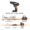 image:imageWorx WX108L 20V 12 Cordless Drill Driver Power Share  Batteries amp Charger Included38 Cordless Drill  Driver Battery  Charger  84pc Accessory Kit Included