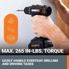 image:imageWorx WX108L 20V 12 Cordless Drill Driver Power Share  Batteries amp Charger Included38 Cordless Drill  Driver Battery  Charger  84pc Accessory Kit Included