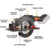 image:imageWorx WX531L9 20V Power Share WORXSAW 45 Cordless Compact Circular Saw Tool Only20V Worxsaw  Batt and Charger sold separately