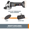 image:imageWorx WX812L9 20V Power Share 45 Cordless Angle Grinder with Brushless Motor Tool Only