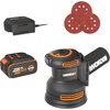 image:imageWORX Cordless Sander 20V 10000 orbitsminute Electric Sander 5in1 Functions Toolless Sanding Pad Change 20 V 20 Ah Battery and Charger Included PowerShare20V Brushless Cordless Random Orbital SandersBattery  Charger Included