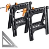 image:imageWorx WX0653 Clamping Sawhorses with Bar Clamps and 7 Inch Metal Triangle RulerClamping Sawhorses  Triangle Ruler