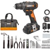 image:imageWorx WX108L 20V 12 Cordless Drill Driver Power Share  Batteries amp Charger Included38 Cordless Drill  Driver Battery  Charger  84pc Accessory Kit Included