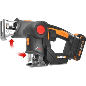 image:imageWORX Cordless Reciprocating SawampJigsaw 20V  2in1 Saw  Stroke Length 2in1 functions 4 Blades for Different Materials CompactampLightweight Design Tool Only PowerShare20V Battery  Charger Included