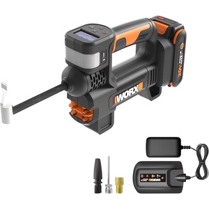image:imageWORX WX092L9 Tire Inflator Portable Air Compressor Cordless 20V  150 PSI For Car Tires Motorcycle amp Balls Digital Pressure Gauge Auto ShutOff Tool Only3Accessory Air Pump wBattery  04 Ah Charger