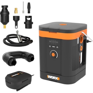 image:imageWORX WX092L9 Tire Inflator Portable Air Compressor Cordless 20V  150 PSI For Car Tires Motorcycle amp Balls Digital Pressure Gauge Auto ShutOff Tool Only8Accessory Air Pump wBattery  20 Ah Charger