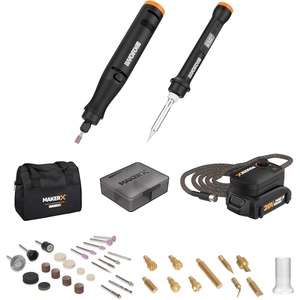 image:imageWorx MAKERX WX991L 3pc Crafting Tool Combo Kit  Rotary Tool  Angle Grinder  Wood amp Metal CrafterMAKERX 2 PC Crafting Tool Combo