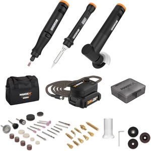 image:imageWorx MAKERX WX991L 3pc Crafting Tool Combo Kit  Rotary Tool  Angle Grinder  Wood amp Metal CrafterMAKERX 3 PC Crafting Tool Combo
