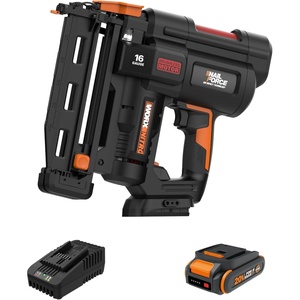 image:imageWorx Nitro 20V 16GA Finish Nailer Cordless 70 NailsMin Sinks Up to 212 Compact Cordless Nail Gun wToolFree Jam Release Brushless Nail Gun Battery Powered WX841L  Battery amp Charger Included16Ga Straight Finish Nailer Battery  Charger Included