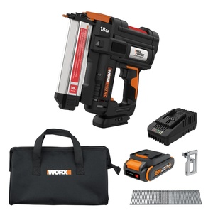 image:imageWorx Nitro 20V 18GA Cordless Brad Nailer Cordless Nail Gun Nail Gun Battery Powered Up to 2 Inch ToolFree Jam Release Trimming amp Molding Baseboard WX842L PowerShare  Battery Charger IncludedWX842L