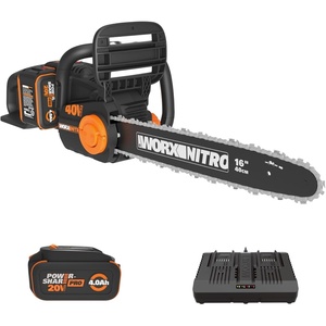 image:imageWorx Nitro 40V 16 Cordless Brushless Chainsaw 40 Ah Battery and Charger Included WG385Chainsaw