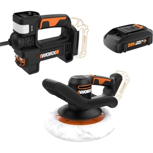 image:imageWorx WX092L 20V Power Share Cordless Inflator and WX856L 20V Power Share Orbital BufferPolisher