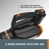 image:imageWORX Cordless Leaf Blower Electric Blower with Turbine Fan Blowers for Lawn Care with 2 Speed Control Battery amp Charger Not Included WG5479360CFM 20V Blower w120 Ah Battery