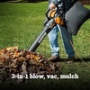 image:imageWORX Trivac 3 in 1 Electric Leaf Blower for Lawn Care Leaf Vacuum with 350 CFM amp 210 MPH Leaf Mulcher with Metal Impeller Reusable Bag Included WG5052600CFM BlowerVacMulcher